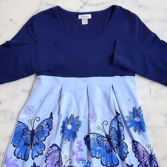 NWOT. Limited Too Rayon/Spandex Multi Color Dress w/flowers,butterfly, sparkling - Picture 3 of 4